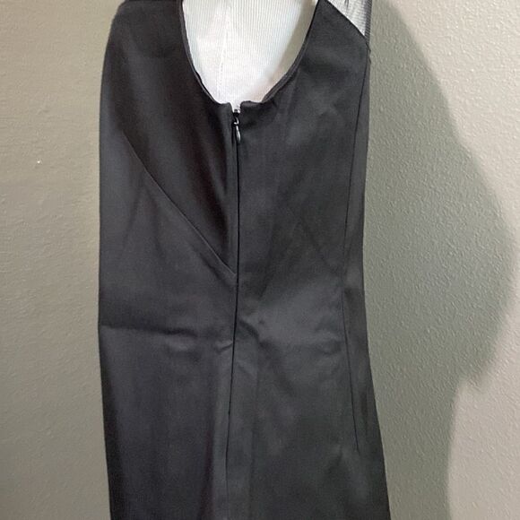 Pearl GEORGINA CHAPMAN of MARCHESA Black Grosgrain Dress Tulle Flowers - Picture 8 of 15